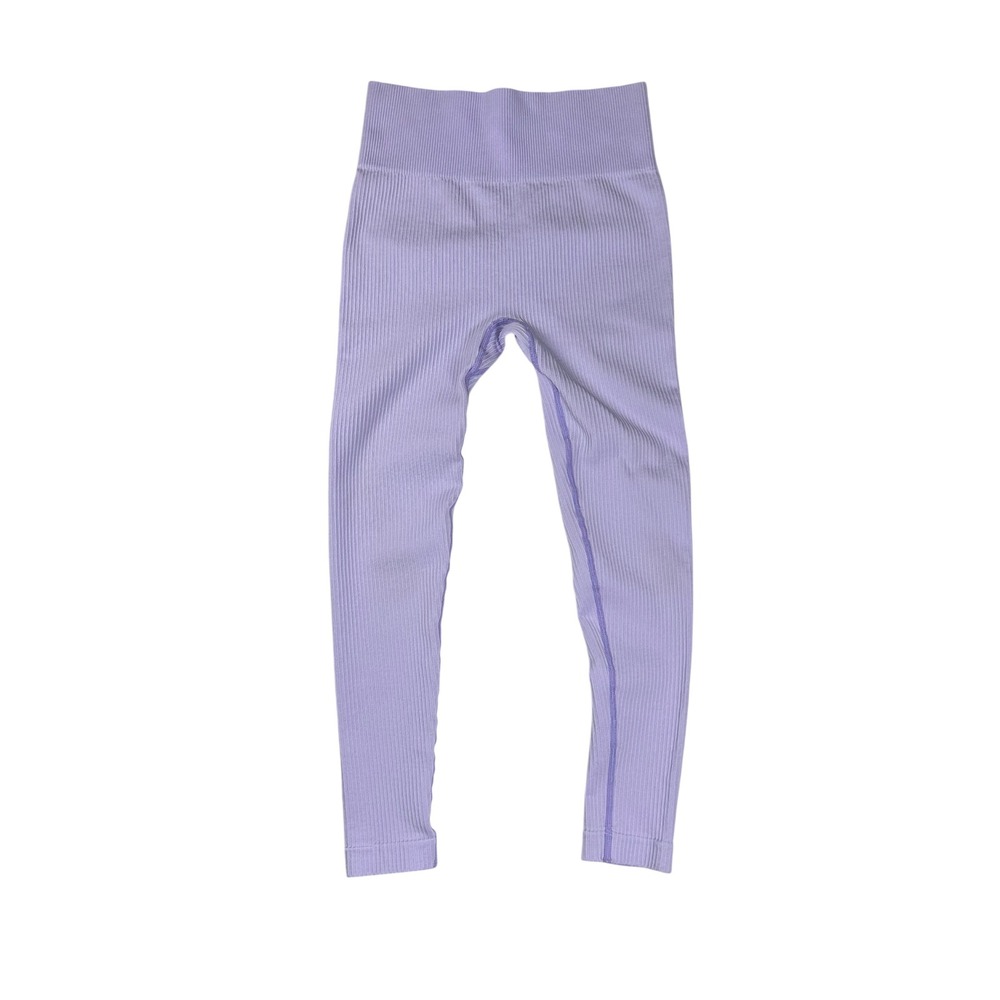 Unbranded Lavender Ribbed High‎ Waisted Scrunch Butt Seamless Leggings Purple M